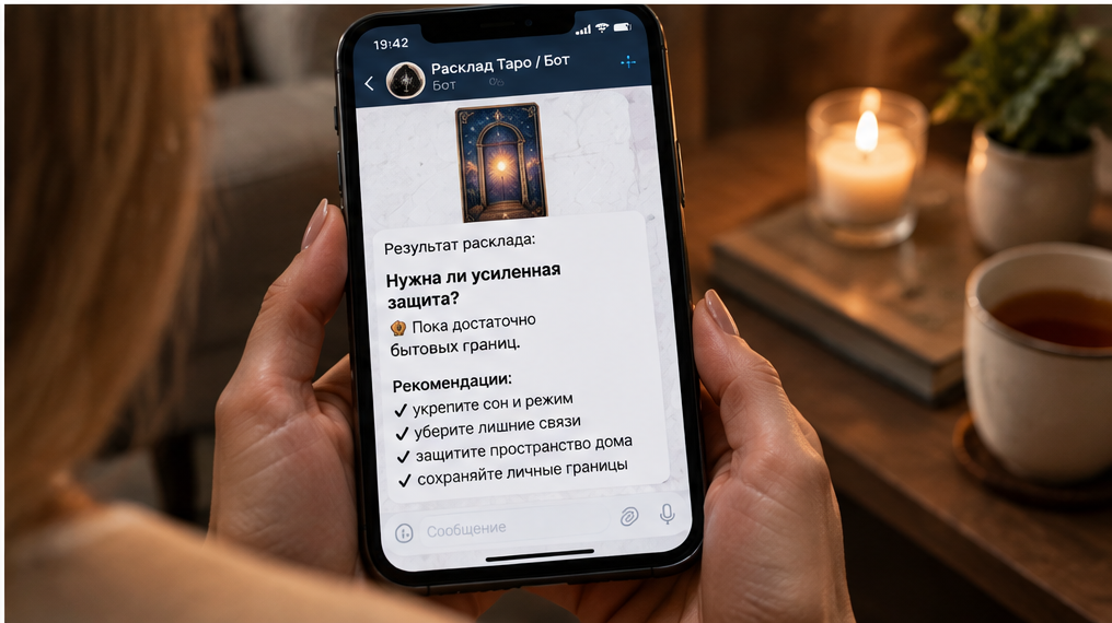 После бытовых шагов человек открывает расклад в боте, чтобы понять: нужна ли усиленная защита или хватило бытовых границ.