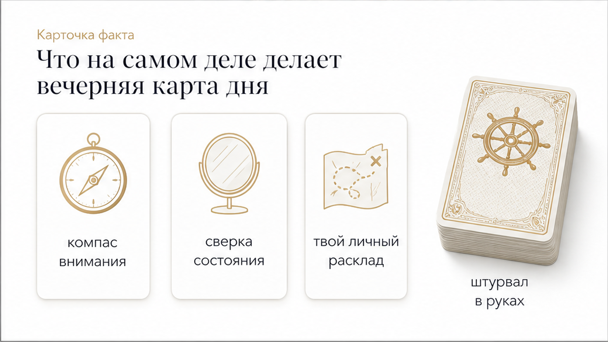 Что делает вечерняя карта дня: компас внимания и личный расклад