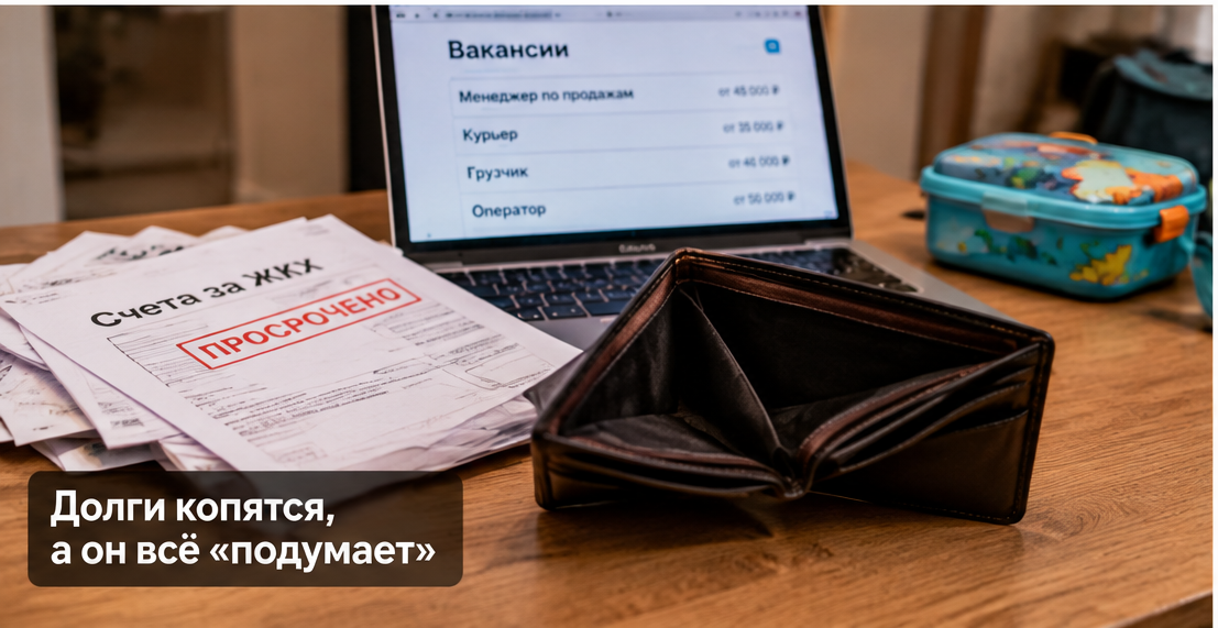 Мужчина отдыхает на диване, пока женщина решает финансовые вопросы семьи