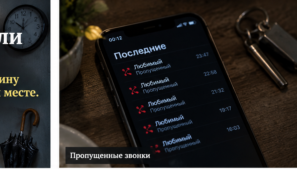Женщина смотрит на телефон и пытается понять молчание мужчины