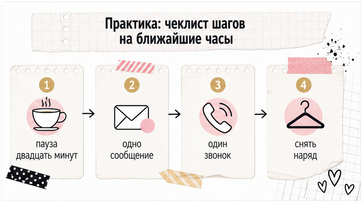 Чеклист шагов на ближайшие часы после молчания