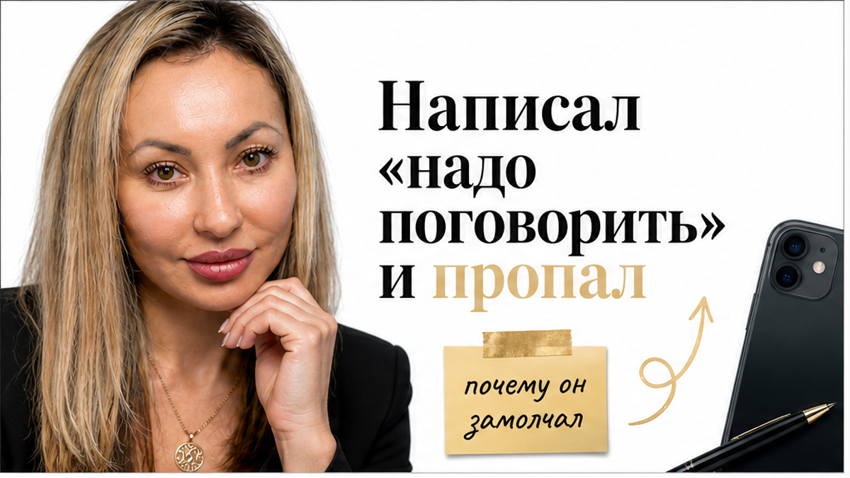 Он написал «нам надо поговорить» и пропал