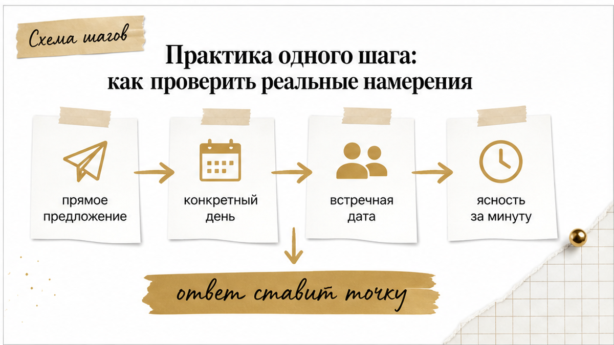 Схема одного шага: конкретное предложение встречи