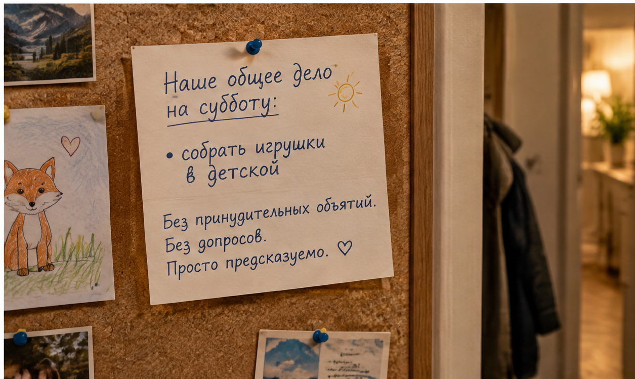 Ребёнок сохраняет личное пространство рядом с мамой и отчимом